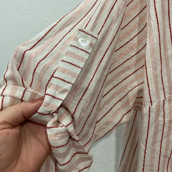 NWT Club Z Collection Long Roll Tab Sleeve Button Up Shirt Cover Up Tunic 2X - Picture 12 of 14